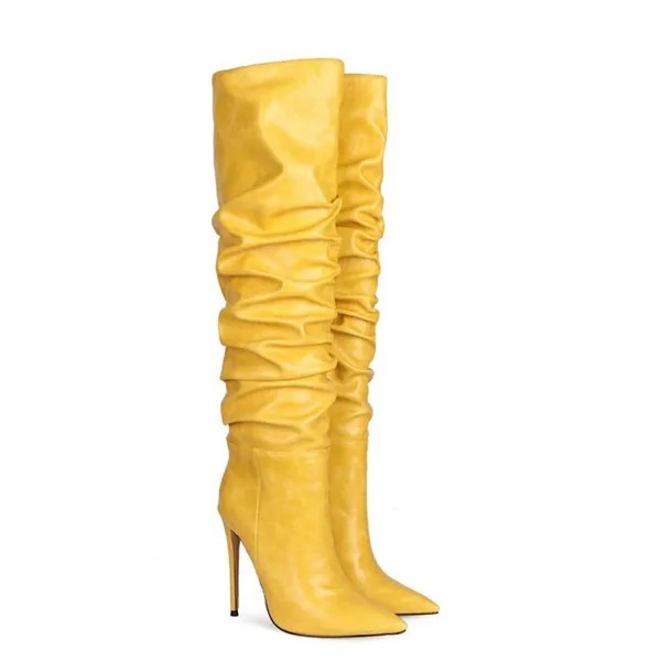 Однотонные складные ботинки, женская обувь с острым носком, слипоны, женская обувь на тонком каблуке, модные римские женские уличные ботинки для улицы, 2022