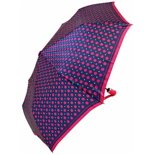 Зонт Lantana Umbrella, 3 сложения, купол 98 см., 8 спиц, система «антиветер», чехол в комплекте, для женщин, фуксия, синий