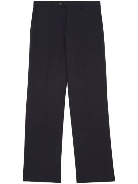 MM6 Maison Margiela прямые брюки с контрастной строчкой, черный
