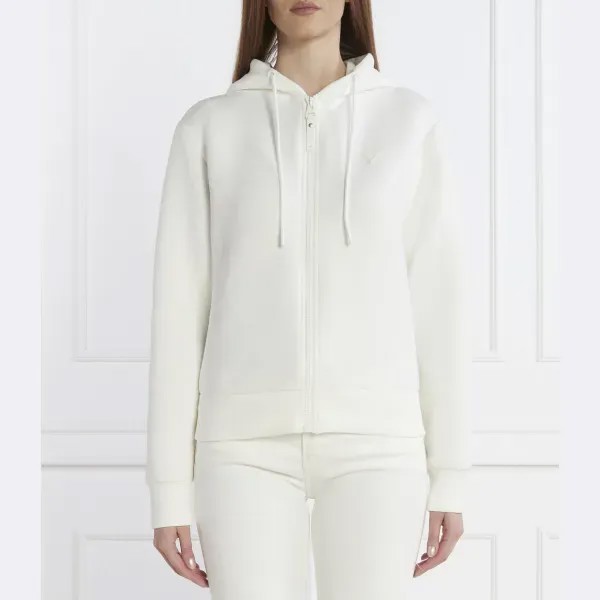 Толстовка Allie Scuba Hoodie стандартного кроя на молнии Guess, белый