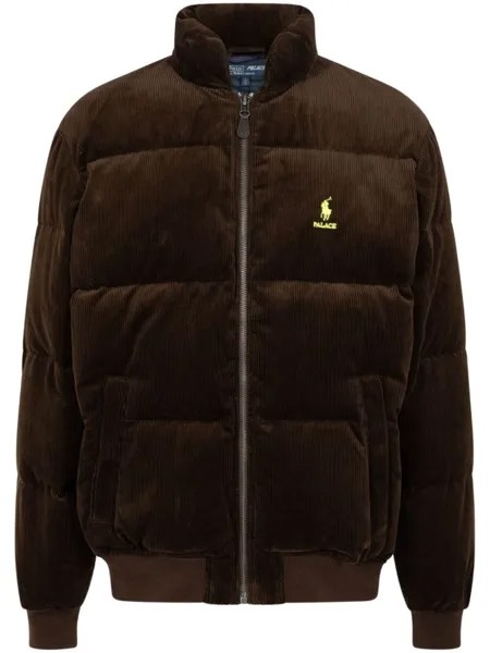 Palace вельветовый пуховик из коллаборации с Ralph Lauren, коричневый