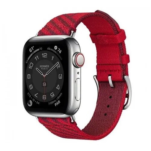 Умные часы Apple Watch Hermès Series 6 GPS + Cellular 40мм Stainless Steel Case with Rouge de Cœur/Rouge H Jumping Single Tour