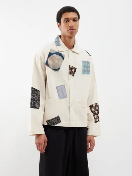 Куртка hello из органического хлопка в стиле пэчворк Story MFG, белый