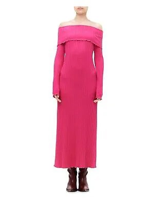 SIMON MILLER Женское розовое пуловер с отложным воротником и длинными рукавами, облегающее платье M