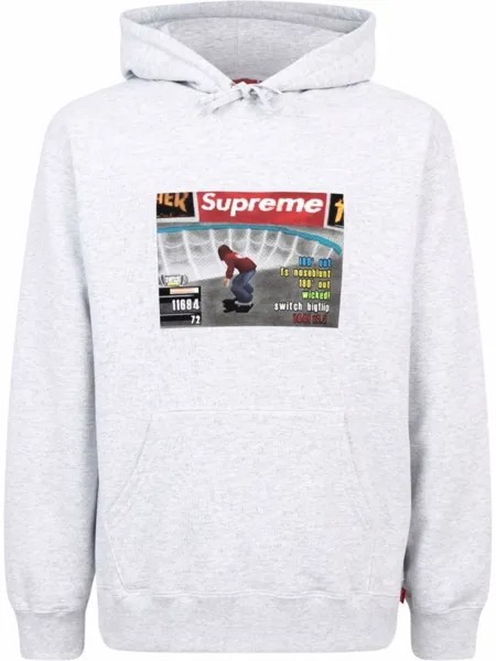 Худи из коллаборации с Thrasher коллекции FW21 Supreme, серый