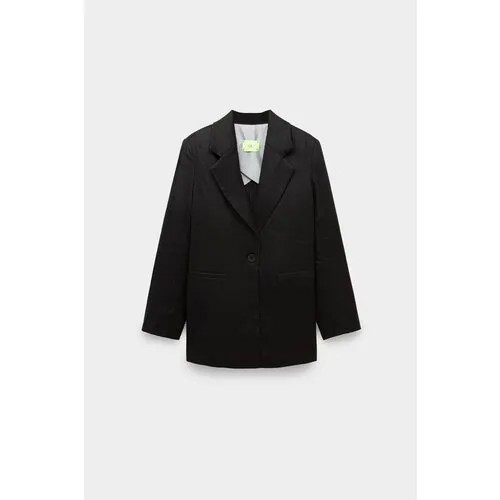Пиджак KOKO, средней длины, силуэт свободный, размер S, черный