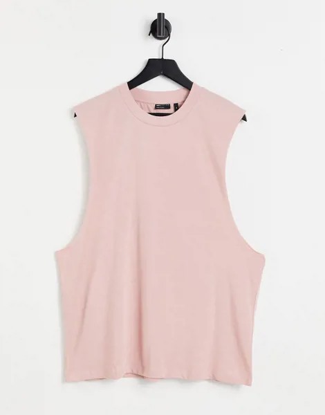 Бледно-розовая свободная майка ASOS DESIGN-Розовый цвет