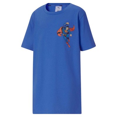 Футболка Puma Jl X Graphic с круглым вырезом и короткими рукавами, молодежные синие повседневные топы для мальчиков 858