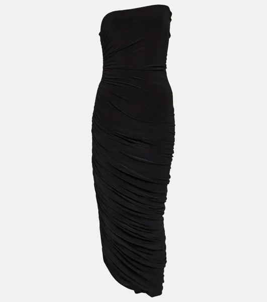 Платье миди diana без бретелек из джерси Norma Kamali, черный