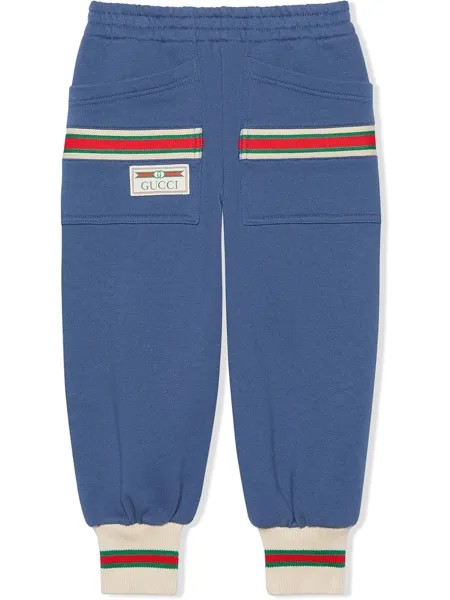 Gucci Kids спортивные брюки с отделкой Web