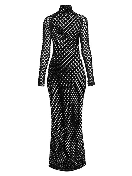 Платье макси Cage Net Alaïa, черный