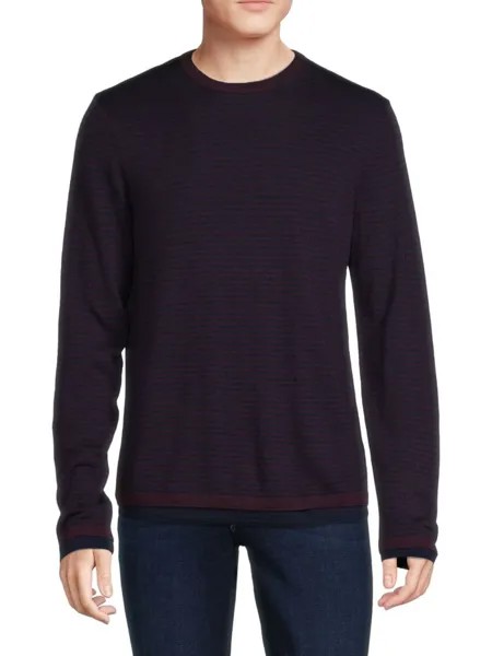 Полосатый свитер из мериносовой шерсти Vince, цвет Black Plum