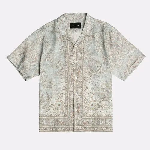 Рубашка Stampd, Rug Camp Collar Buttondown, размер 2XL, серый