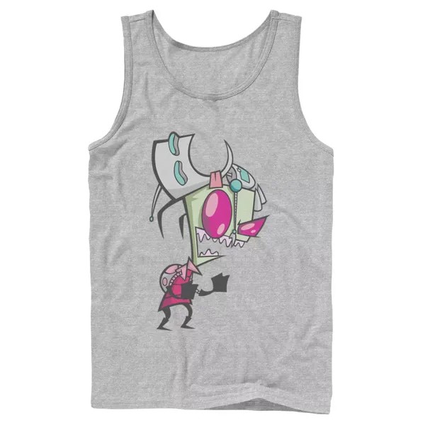 Мужская майка Nickelodeon Invader Zim угрожающий смех усталый Gir портрет графический рисунок майка