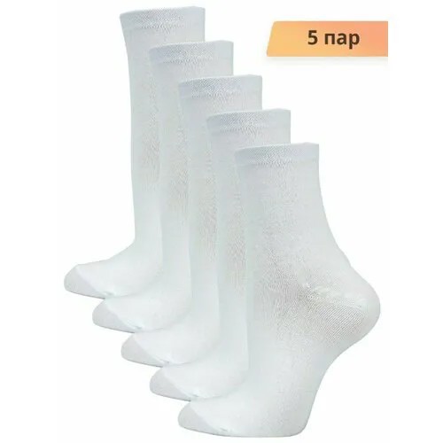 Носки Годовой запас носков, 5 пар, размер 23 (36-38), белый