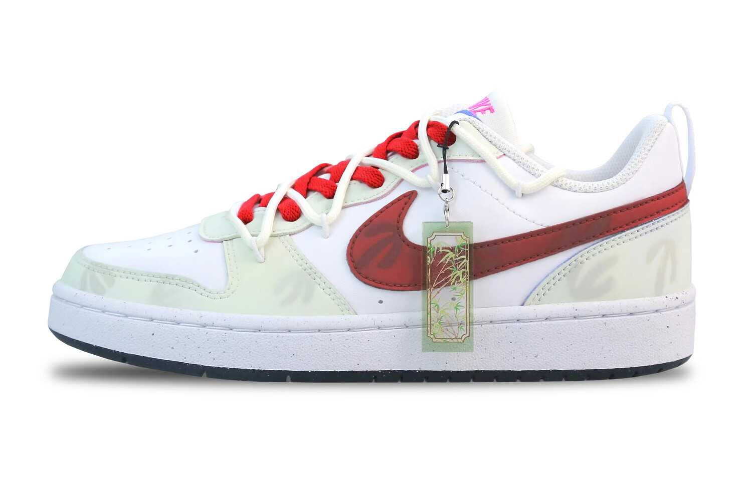 Кроссовки Nike Court Borough Skateboarding Shoes Women's Low-top White/green/red, светло-зеленый