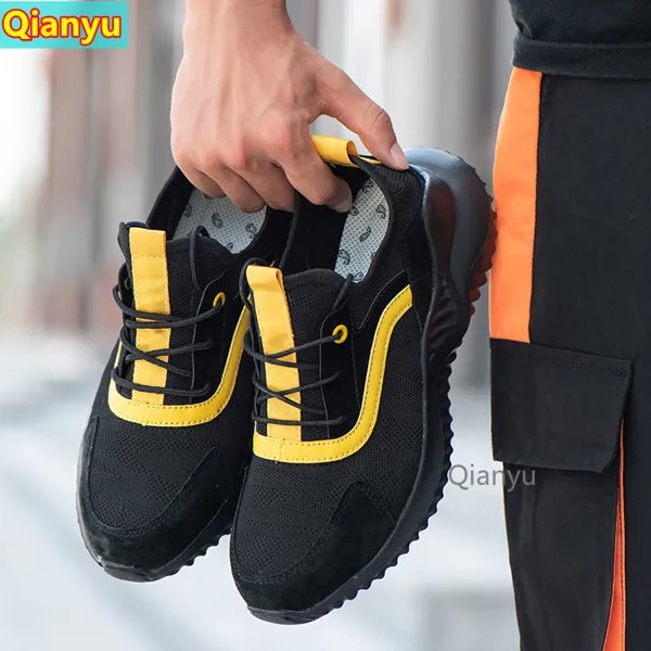 Мужские защитные ботинки со стальным носком, защитная обувь, Рабочая обувь с защитой от прокола, спортивная обувь, дышащая защитная обувь, н...