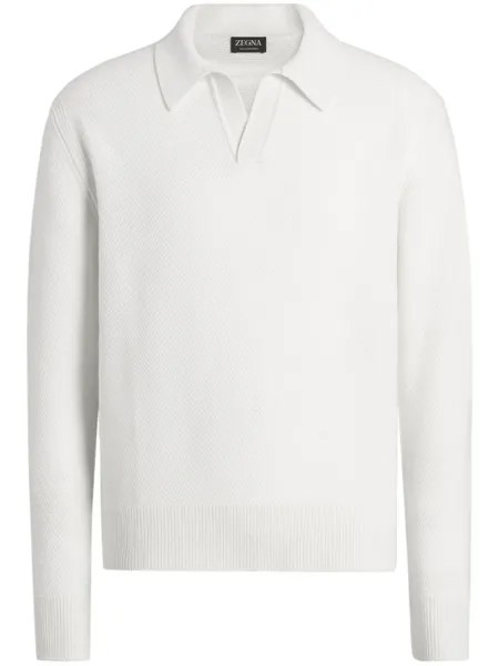 Zegna кашемировая рубашка поло Oasi, белый