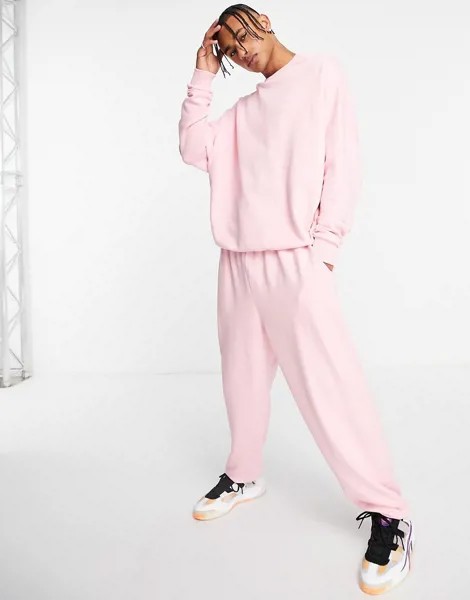 Розовые джоггеры в стиле super oversized от комплекта ASOS DESIGN-Розовый цвет