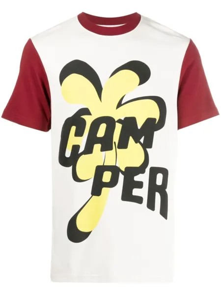 Camper футболка в стиле колор-блок с логотипом, белый