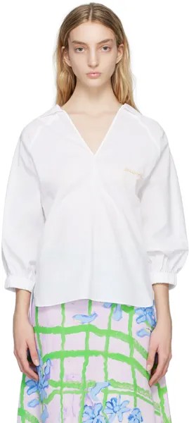 Белая блузка с защипами Marni