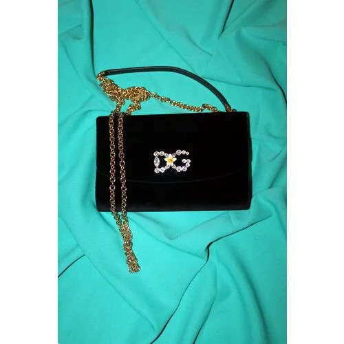Сумка  клатч DOLCE & GABBANA классическая, синтетический материал, металл, внутренний карман, черный