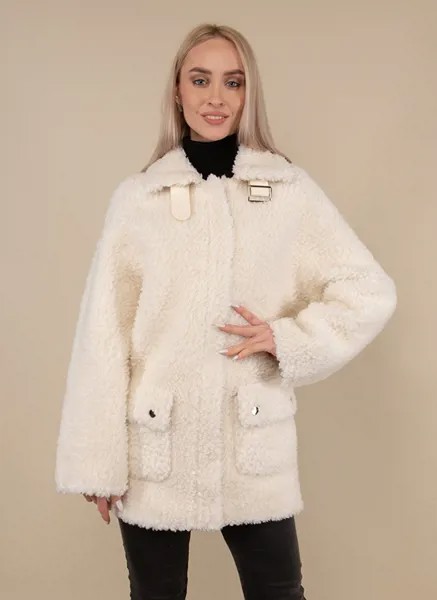 Дубленка женская Каляев 47209 белая 50 RU