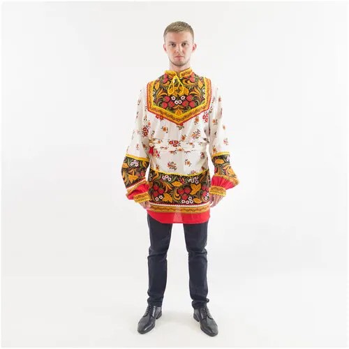 Рубашка русско-народная мужская Хохлома, 48-52