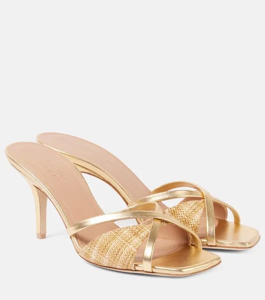 Мюли Penn 70 на кожаной подкладке из рафии Malone Souliers, желтый