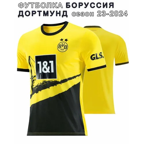 Футбольная футболка , размер M, белый, желтый