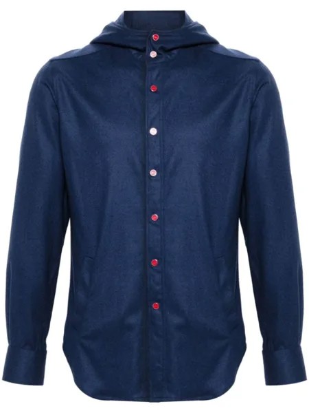Kiton рубашка с капюшоном, синий
