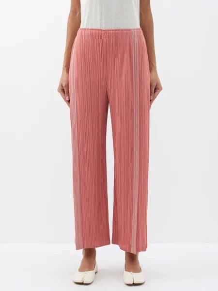 Прямые брюки со складками walk pure Pleats Please Issey Miyake, розовый