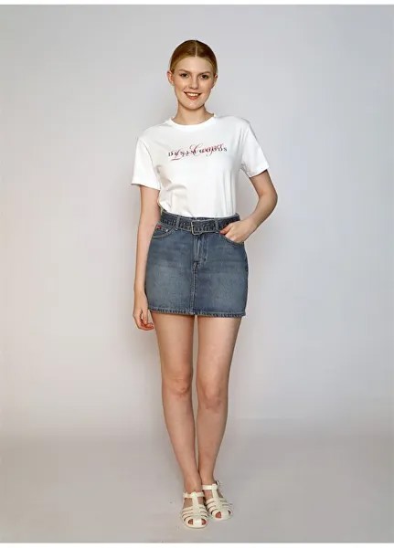Белая женская футболка с круглым вырезом и принтом 242 LCF 242007 WILD WHITE Lee Cooper, белый