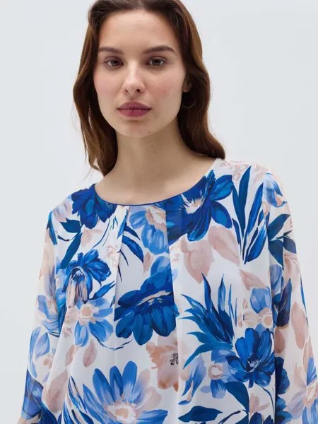 Блузка с цветочным узором Hybrid, цвет blue/light blue