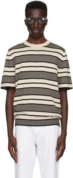 Кремового цвета полосатая футболка Paul Smith