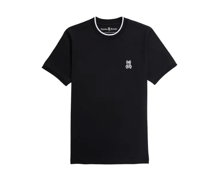 Модная черная мужская футболка Psycho Bunny Serge с круглым вырезом B6U705X1PC-BLK, черный