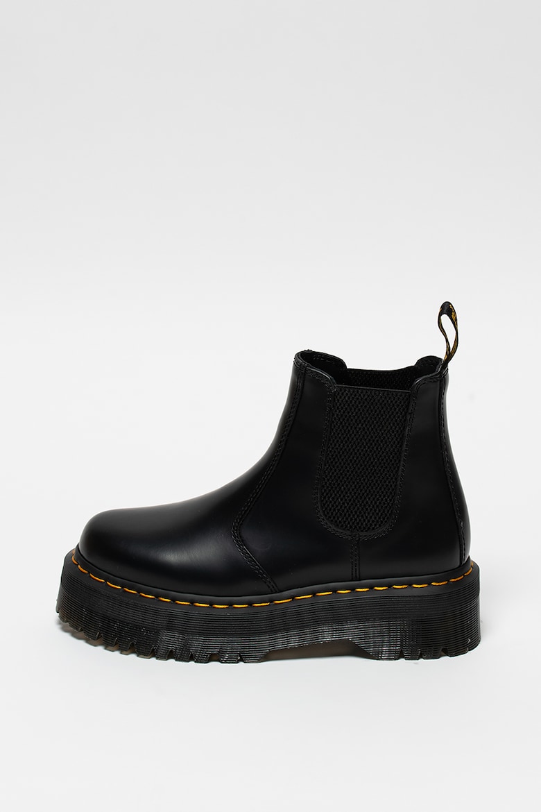 Кожаные ботинки Quad Chelsea с контрастной строчкой Dr Martens, черный