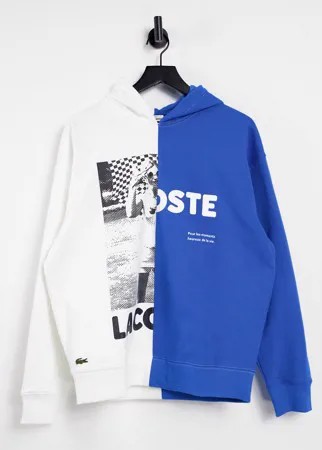 Флисовый двухцветный свитшот в стиле унисекс Lacoste-Многоцветный