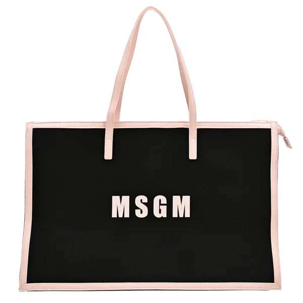 Сумка с розовым кантом, черная MSGM