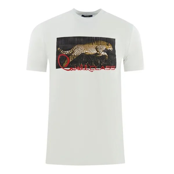 Белая футболка с леопардовым логотипом в штучной упаковке Cavalli Class, белый