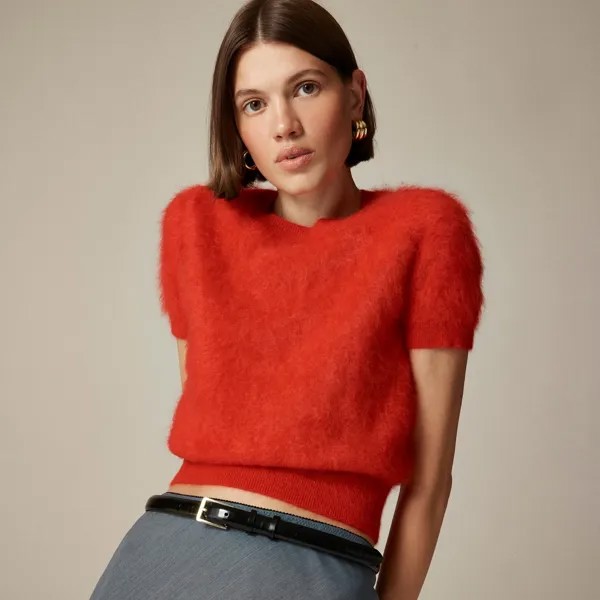 Футболка из чесаного кашемира J.Crew, красный
