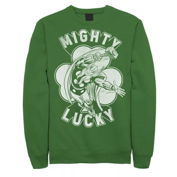 Мужской флисовый пуловер с рисунком St. Patty's Mighty Lucky Thor Marvel