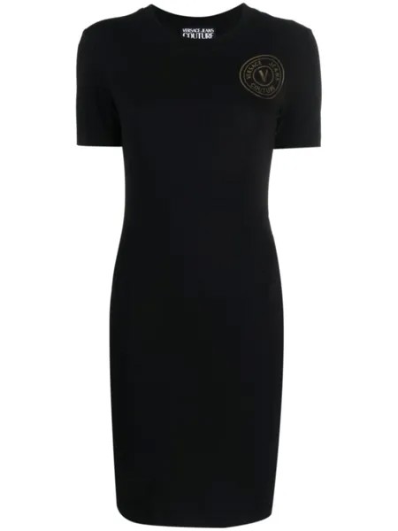 Versace Jeans Couture платье с логотипом, черный