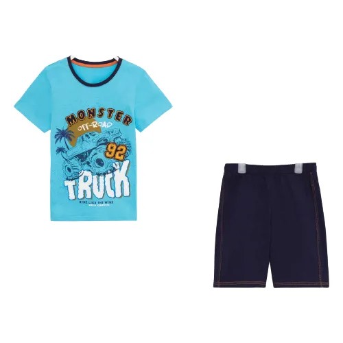 Комплект одежды  Luneva для мальчиков, футболка и шорты, повседневный стиль, размер 26, голубой, синий