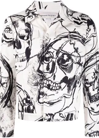 Alexander McQueen джинсовая куртка с принтом Skull