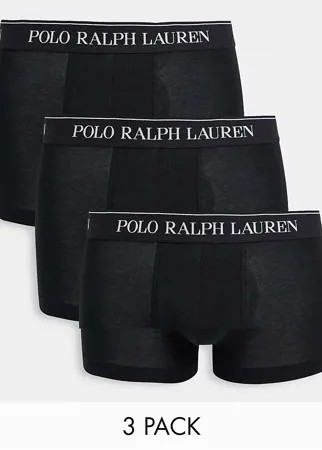 Черные боксеры-брифы Polo Ralph Lauren - Набор из 3 пар со скидкой-Черный цвет