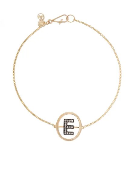 Annoushka золотой браслет с инициалом E и бриллиантами