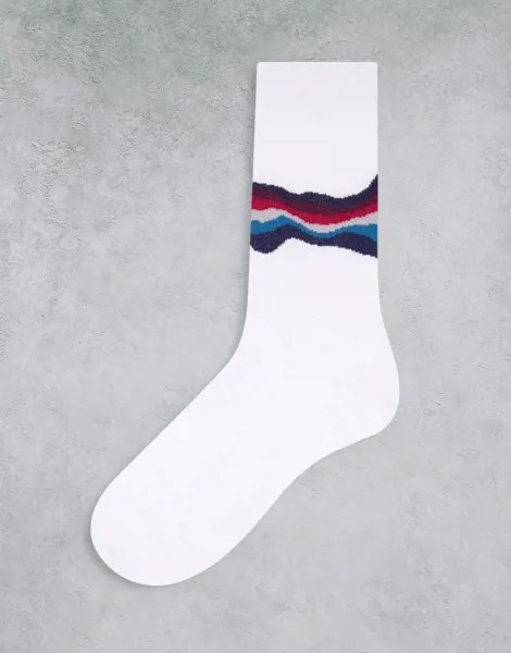 Носки до щиколотки с волнами в оттенках в стиле 70-х годов ASOS DESIGN-Разноцветный