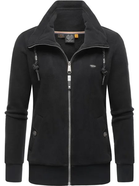 Толстовка с капюшоном из флиса на молнии, однотонная Ragwear, черный