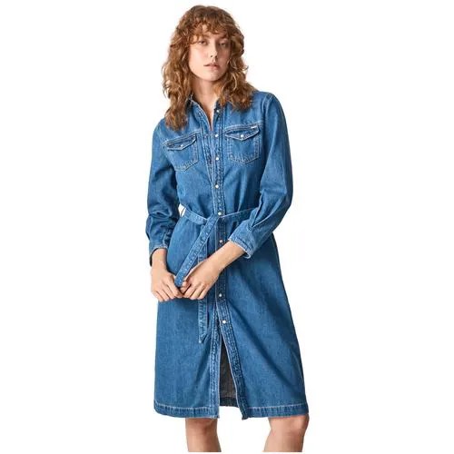 Платье женское, Pepe Jeans London, артикул: PL952996, цвет: голубой (000), размер: S